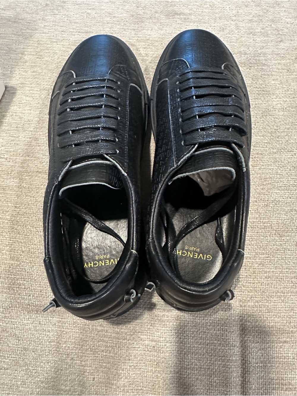 Black Men’s Low-Top Leather Sneakers size 40 - Picture 3 of 7